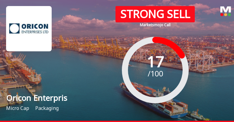 Oricon Enterprises Ltd is Rated Strong Sell