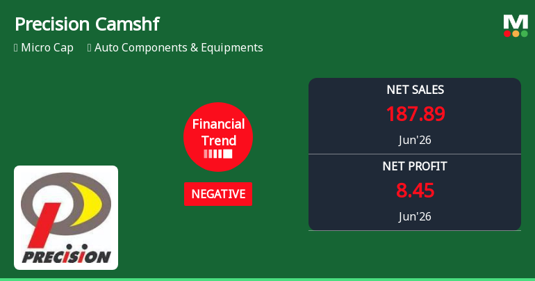 Precision Camshafts Ltd Reports Sharp Decline in Quarterly Performance Amid Negative Financial Trend