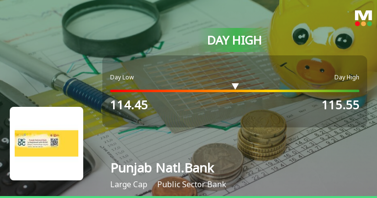 Punjab National Bank Surges 3.08% to Day's High of Rs 115.45 — Outperforms Sector by 1.92 Percentage Points