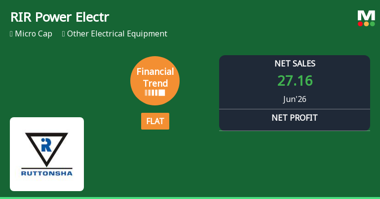 RIR Power Electronics Ltd Reports Stabilised Quarterly Performance Amid Margin Challenges