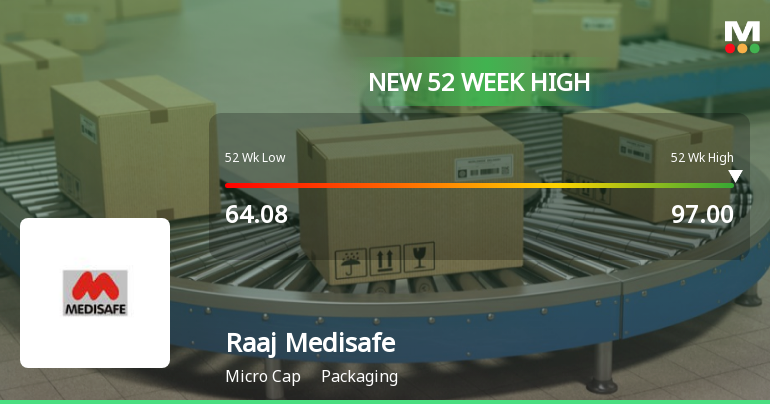 Broad-Based Technical Strength Lifts Raaj Medisafe India Ltd to 52-Week High of Rs 97