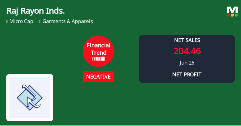 Raj Rayon Industries Ltd Reports Negative Financial Trend Amid Margin Pressures