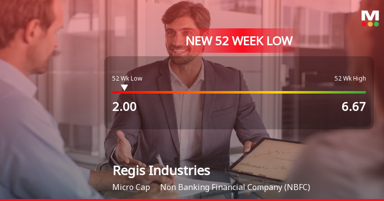 Regis Industries Ltd Falls to 52-Week Low of Rs 2 as Sell-Off Deepens