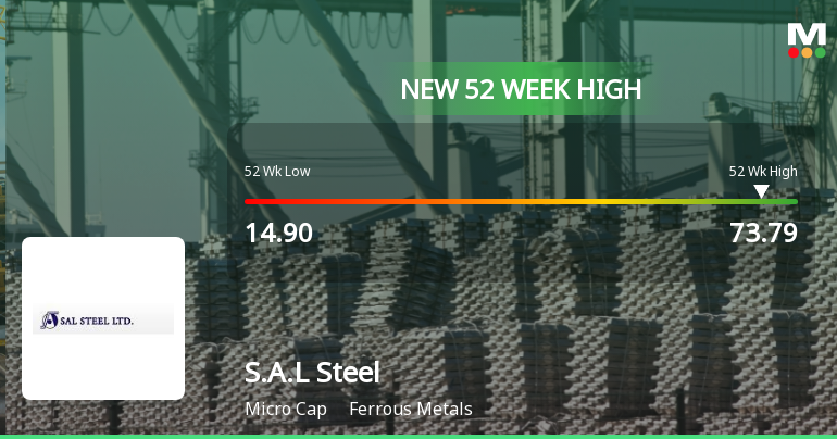 Broad-Based Technical Strength Lifts S.A.L Steel Ltd to 52-Week High of Rs 72.5