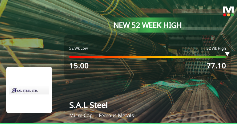 Broad-Based Technical Strength Lifts S.A.L Steel Ltd to 52-Week High of Rs 77.1
