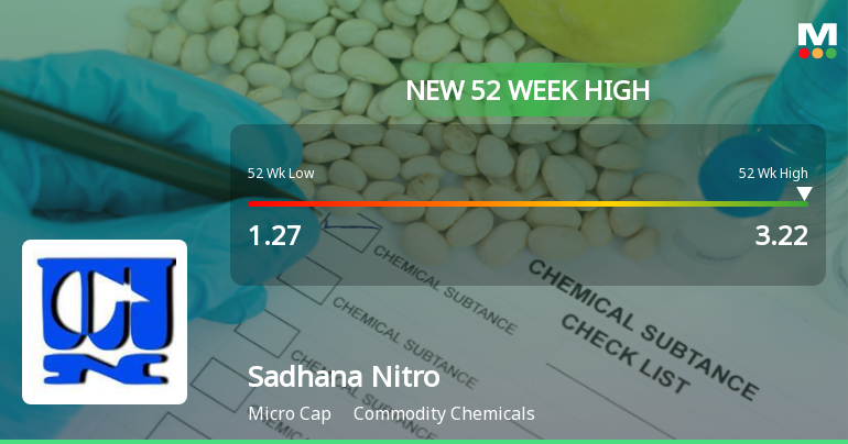 Broad-Based Technical Strength Lifts Sadhana Nitro Chem Ltd to 52-Week High of Rs 3.22