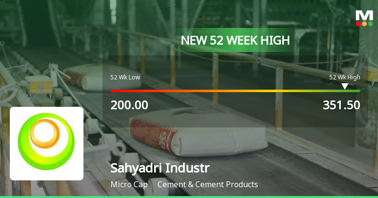 Broad-Based Technical Strength Lifts Sahyadri Industries Ltd to 52-Week High of Rs 351.5