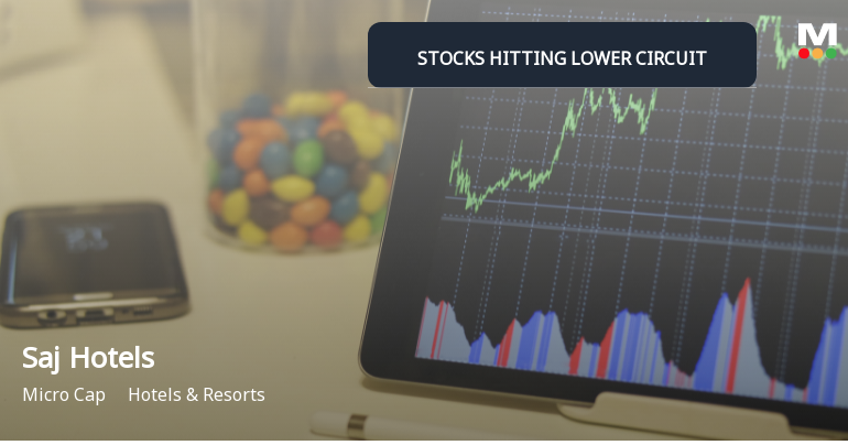 Saj Hotels Ltd Locks at Lower Circuit With 5.0% Loss — Sellers Queue, No Buyers in Sight