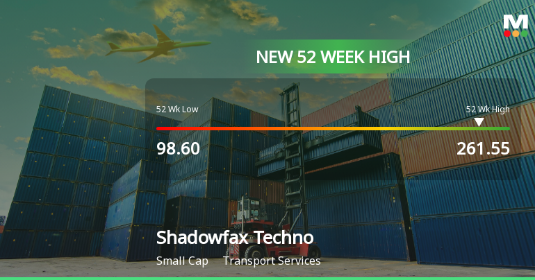 Broad-Based Technical Strength Lifts Shadowfax Technologies Ltd to 52-Week High of Rs 261.55