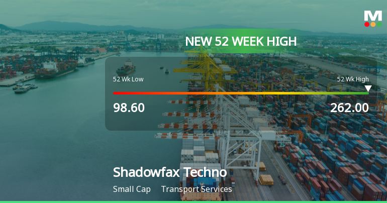 Broad-Based Technical Strength Lifts Shadowfax Technologies Ltd to 52-Week High of Rs 262