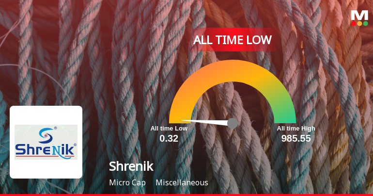 Markets Rise, But Shrenik Ltd Slides to All-Time Low Amid Stock-Specific Sell-Off