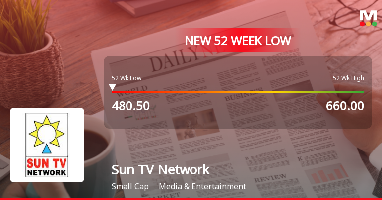 Sun TV Network Ltd. Falls to 52-Week Low of Rs 480.25 as Sell-Off Deepens