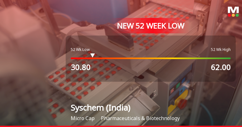 Syschem (India) Ltd Falls to 52-Week Low of Rs 30.8 as Sell-Off Deepens