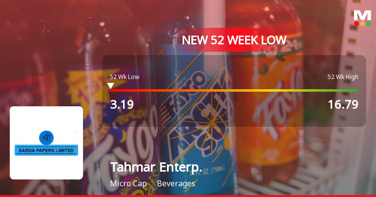Tahmar Enterprises Ltd Falls to 52-Week Low of Rs 3.19 as Sell-Off Deepens