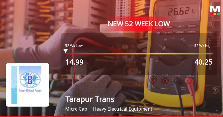 Markets Rally, But Tarapur Transformers Ltd Sinks to 52-Week Low in Stock-Specific Sell-Off