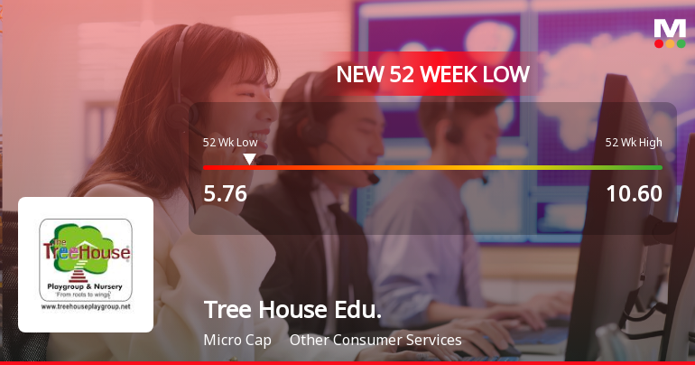 Tree House Education & Accessories Ltd Falls to 52-Week Low of Rs 5.76 as Sell-Off Deepens