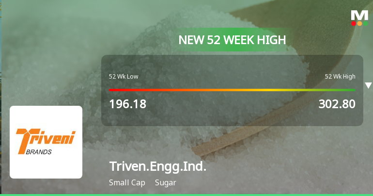 Broad-Based Technical Strength Lifts Triveni Engineering and Industries Ltd to 52-Week High of Rs 302.8