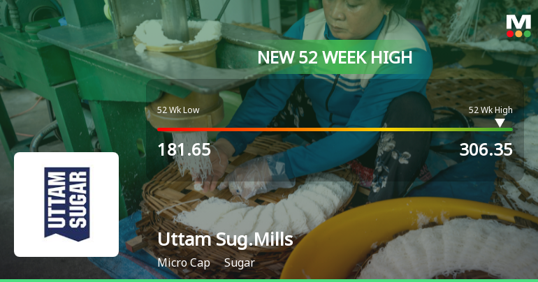 Broad-Based Technical Strength Lifts Uttam Sugar Mills Ltd to 52-Week High of Rs 306.35