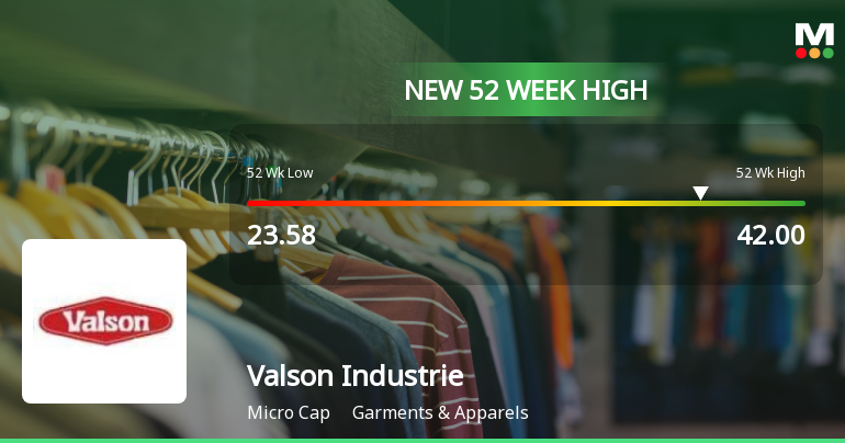 Broad-Based Technical Strength Lifts Valson Industries Ltd to 52-Week High of Rs 42