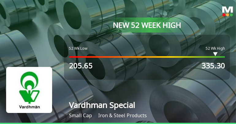 Broad-Based Technical Strength Lifts Vardhman Special Steels Ltd to 52-Week High of Rs 335.3