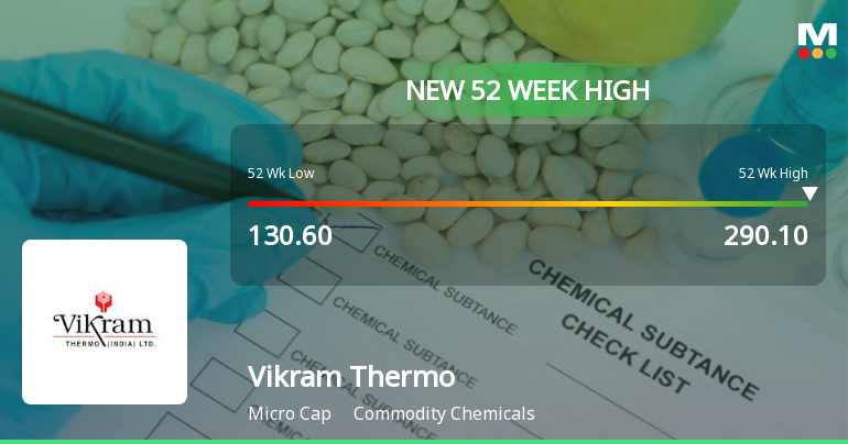 Broad-Based Technical Strength Lifts Vikram Thermo (India) Ltd to 52-Week High of Rs 290.1