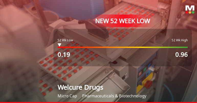 Welcure Drugs & Pharmaceuticals Ltd Falls to 52-Week Low of Rs 0.19 as Sell-Off Deepens