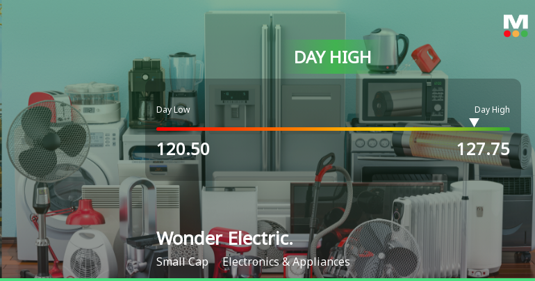 Wonder Electricals Ltd Surges 7.58% to Day's High of Rs 127.75 — Outperforms Sector by 7.63 Percentage Points