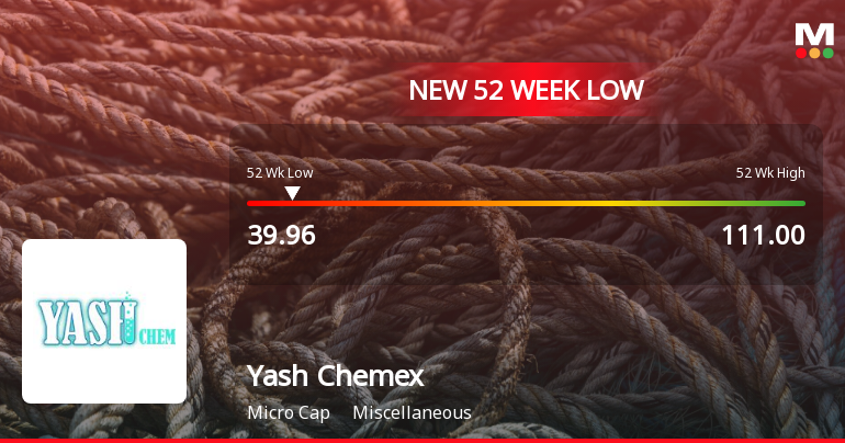 Markets Rally, But Yash Chemex Ltd Sinks to 52-Week Low in Stock-Specific Sell-Off