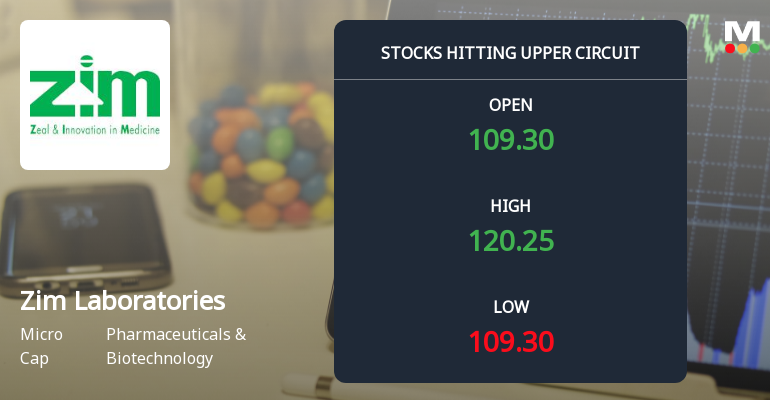 Zim Laboratories Ltd Locks at Upper Circuit With 5% Gain — Buyers Queue, Sellers Absent