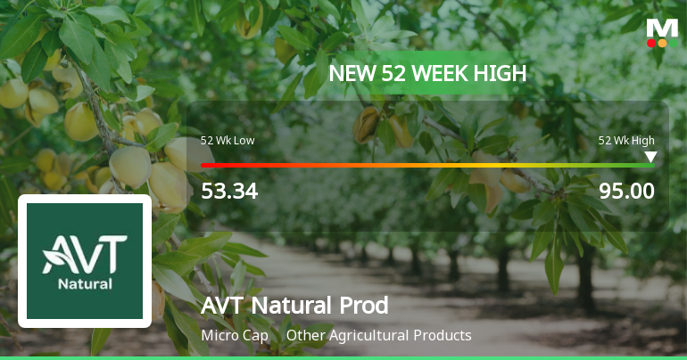 Broad-Based Technical Strength Lifts AVT Natural Products Ltd to 52-Week High of Rs 96.79