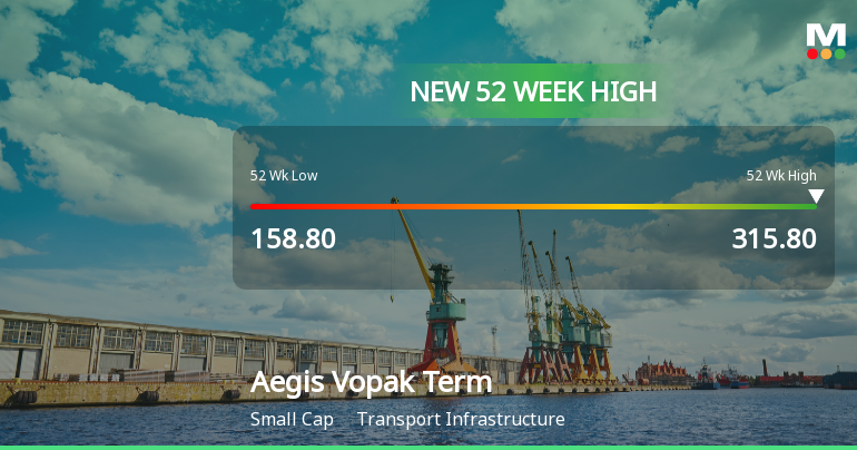 Broad-Based Technical Strength Lifts Aegis Vopak Terminals Ltd to 52-Week High of Rs 315.8