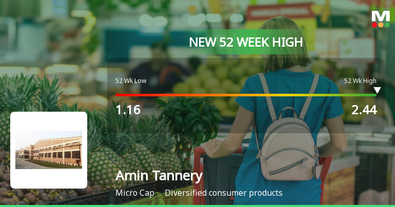 Amin Tannery Ltd Hits New 52-Week High of Rs 2.44 on Back of Strong Technical Signals