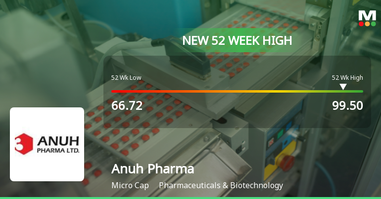 Broad-Based Technical Strength Lifts Anuh Pharma Ltd to 52-Week High of Rs 99.5