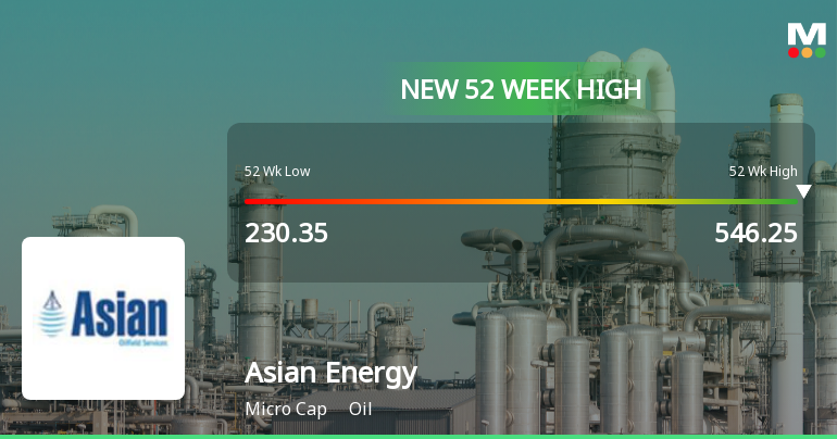 Broad-Based Technical Strength Lifts Asian Energy Services Ltd to 52-Week High of Rs 546.25