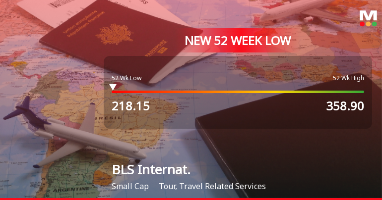 BLS International Services Ltd Falls to 52-Week Low of Rs 218.15 as Sell-Off Deepens