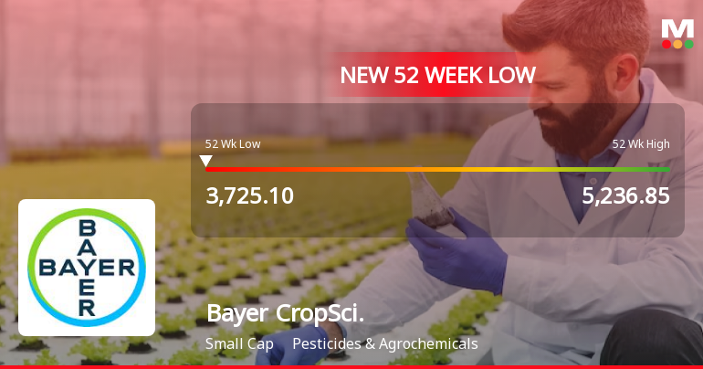 Bayer CropScience Ltd Falls to 52-Week Low Amidst Prolonged Downtrend