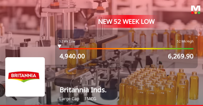 Markets Rally, But Britannia Industries Ltd Sinks to 52-Week Low in Stock-Specific Sell-Off