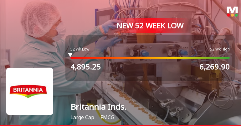 Markets Rally, But Britannia Industries Ltd Sinks to 52-Week Low in Stock-Specific Sell-Off
