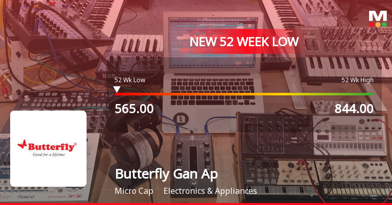 Butterfly Gandhimathi Appliances Ltd Falls to 52-Week Low of Rs 565 as Sell-Off Deepens