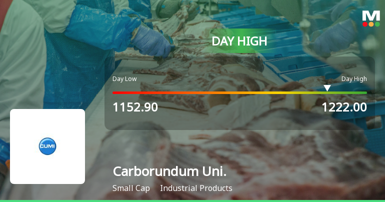 Carborundum Universal Ltd Surges 7.2% to Day's High of Rs 1196.95 — Outperforms Sector by 5.43 Percentage Points