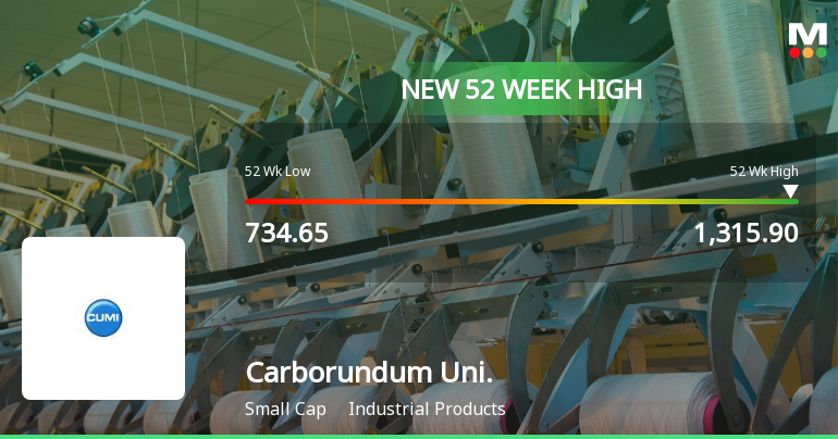 Broad-Based Technical Strength Lifts Carborundum Universal Ltd to 52-Week High of Rs 1315.9
