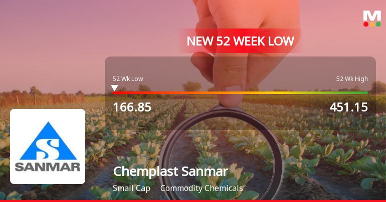 Chemplast Sanmar Ltd Falls to 52-Week Low of Rs 166.85 as Sell-Off Deepens