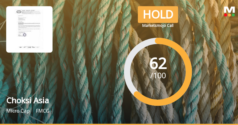 Choksi Asia Ltd is Rated Hold by MarketsMOJO