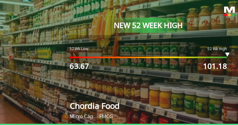 Broad-Based Technical Strength Lifts Chordia Food Products Ltd to 52-Week High of Rs 101.18