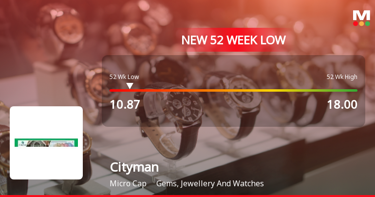 Cityman Ltd Falls to 52-Week Low of Rs 10.87 as Sell-Off Deepens