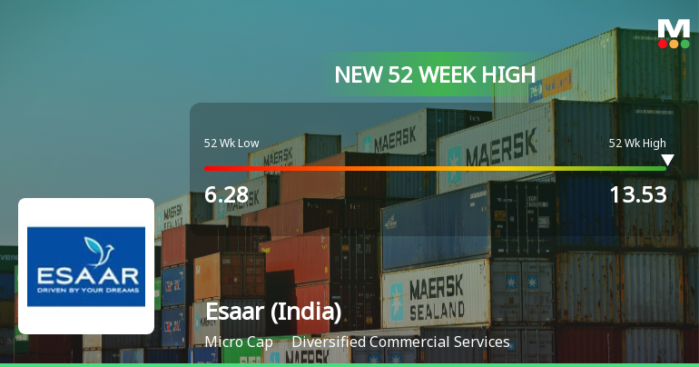 Broad-Based Technical Strength Lifts Esaar (India) Ltd to 52-Week High of Rs 13.53
