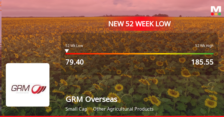 GRM Overseas Ltd Falls to 52-Week Low of Rs 80.16 as Sell-Off Deepens