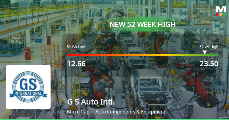 Broad-Based Technical Strength Lifts G S Auto International Ltd to 52-Week High of Rs 23.5