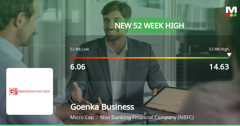 Broad-Based Technical Strength Lifts Goenka Business & Finance Ltd to 52-Week High of Rs 14.63