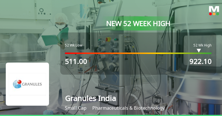 Broad-Based Technical Strength Lifts Granules India Ltd to 52-Week High of Rs 922.1
